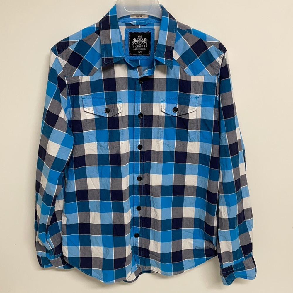 Express Button Down Fitted Style Men’s Size Large - image 1
